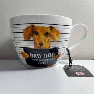 NWT Dachshund Mug Bad Dog Mug Shot Portabello By Design